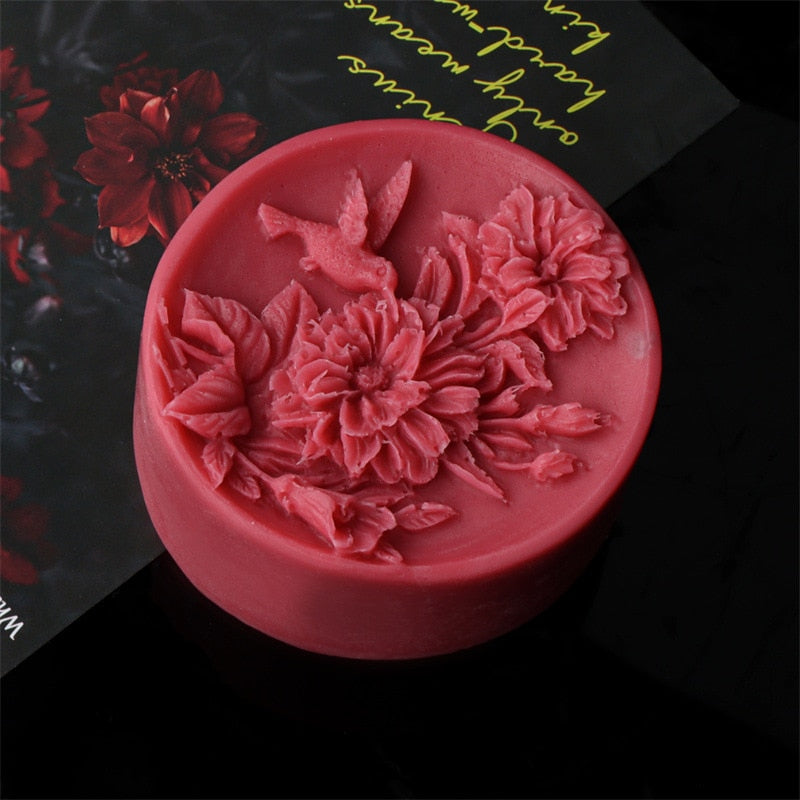 Round Peony Silicone Soap Moulds DIY Candle Resin Chocolate Ice Soap Making Tool