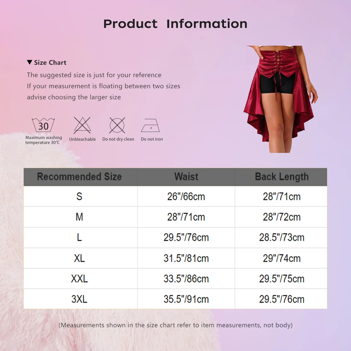 Gothic Steampunk Satiny Pirate Skirt Front Lace-up Tiered Irregular Hem Skirt Waist Belt Medieval Costume