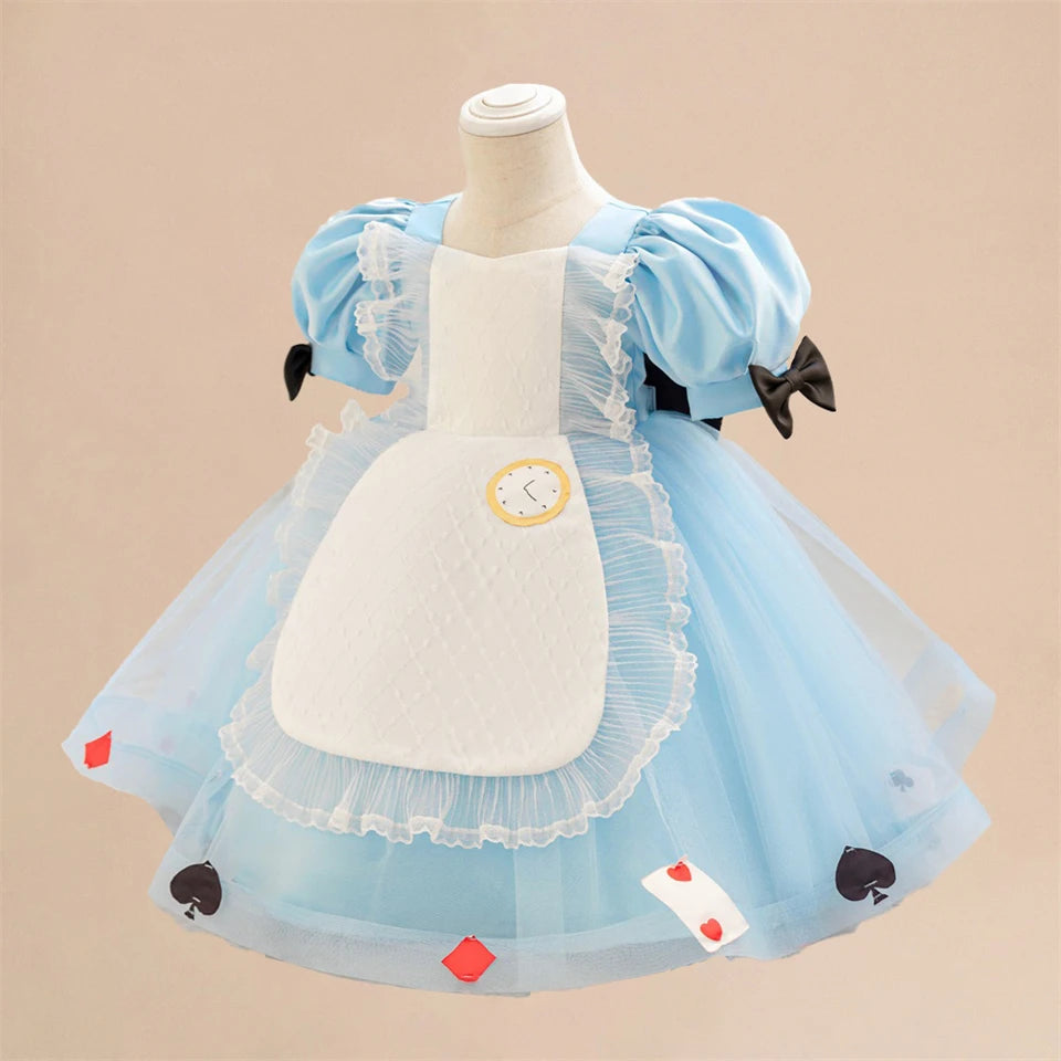 Toddler Princess Alice Belle Jasmine Mermaid Dress Baby Halloween Cosplay Costume