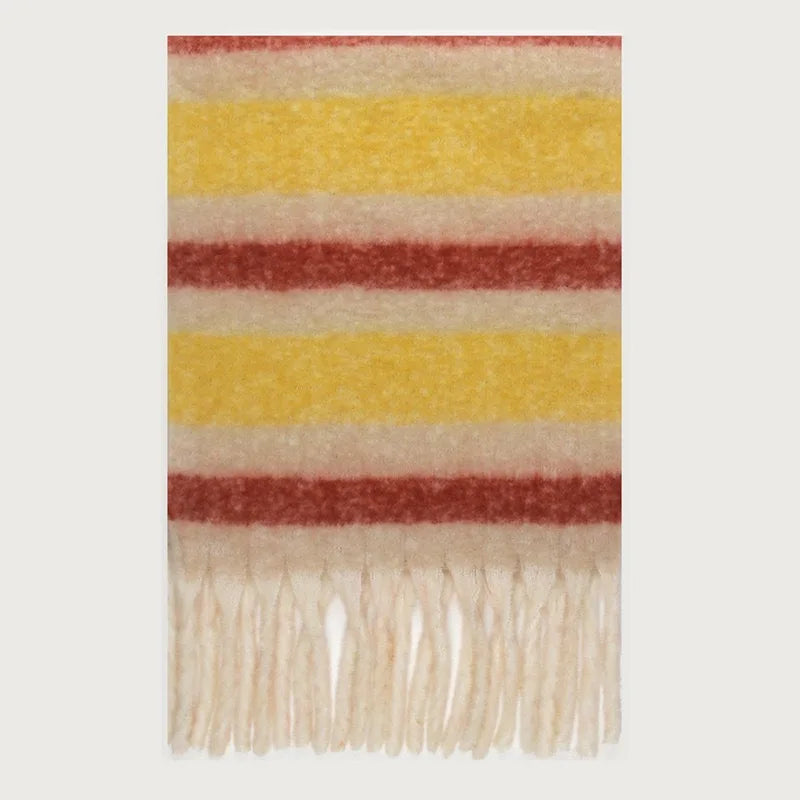 Colour Blocks Autumn Winter Plaid Scarves Imitation Cashmere Mohair