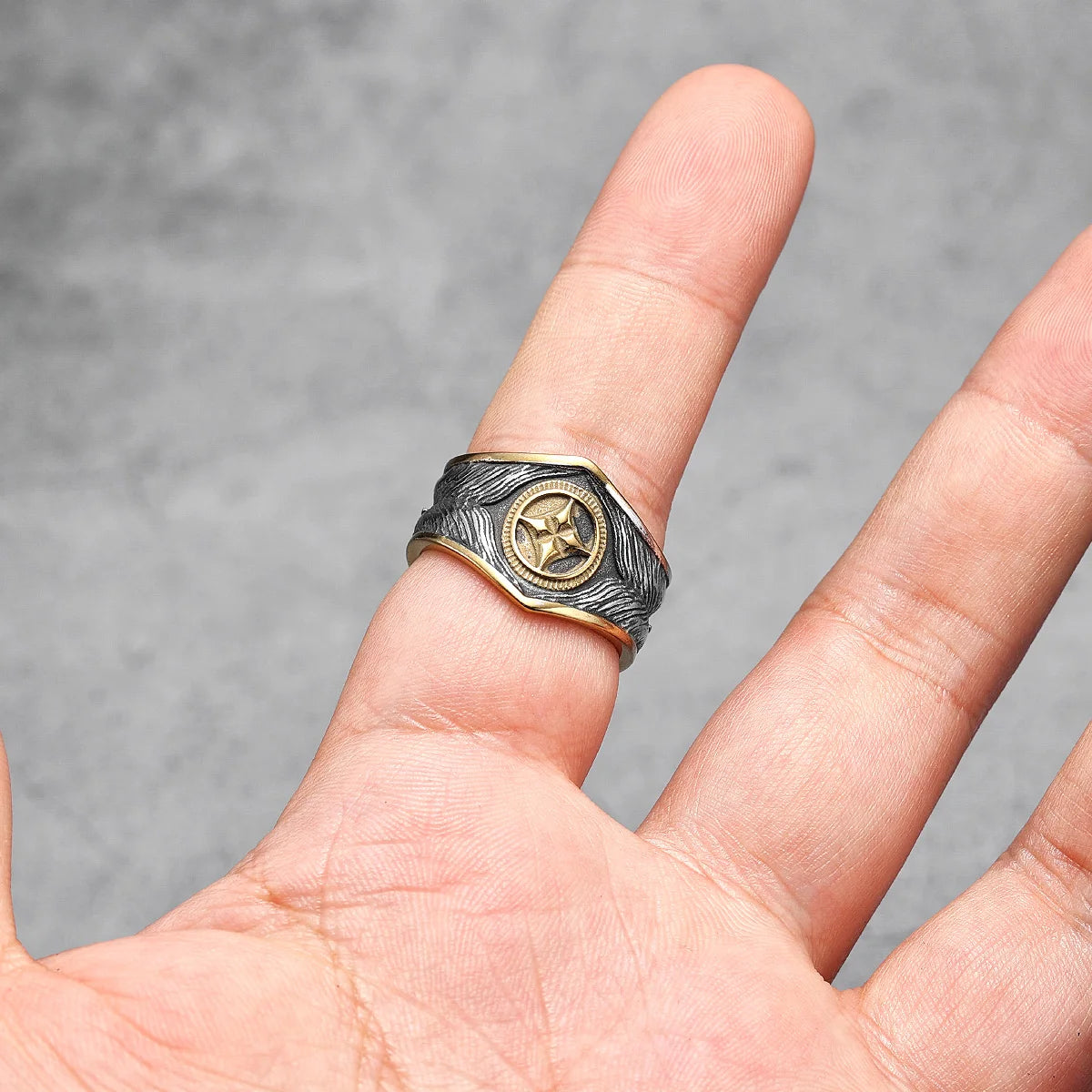 Starry Night Ring Stainless Steel Men Ring