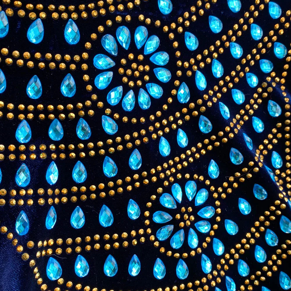 Royal Peacock Velvet Dress