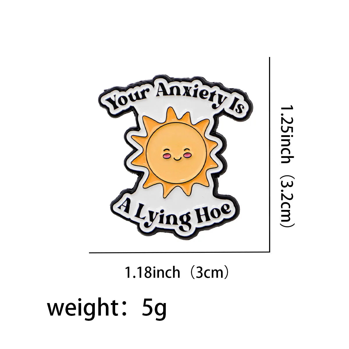Sun Enamel Pin Anxiety Lapel Pins Badges