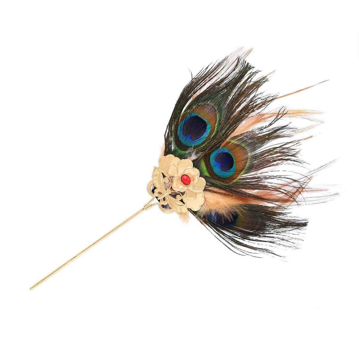 Peacock Feather Hairpins
