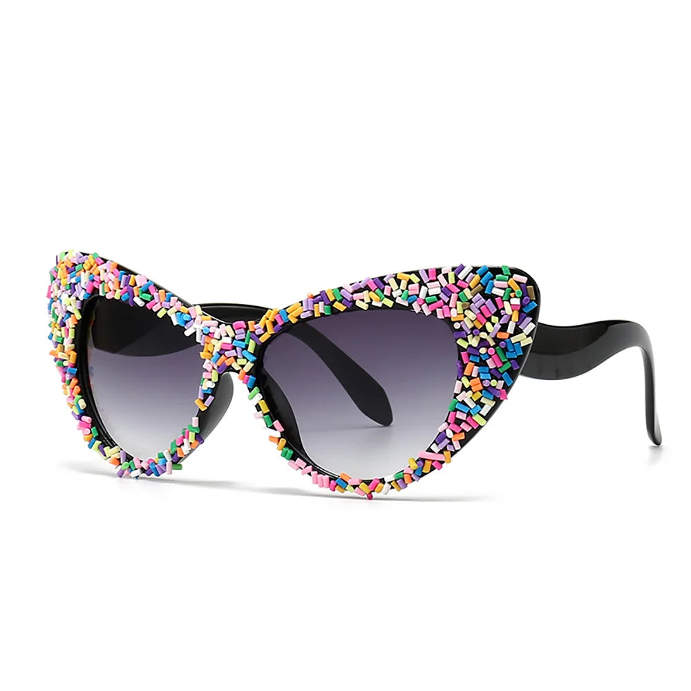 Katy's Crystal Rhinestone Cat Eye Sunglasses Funglasses UV400