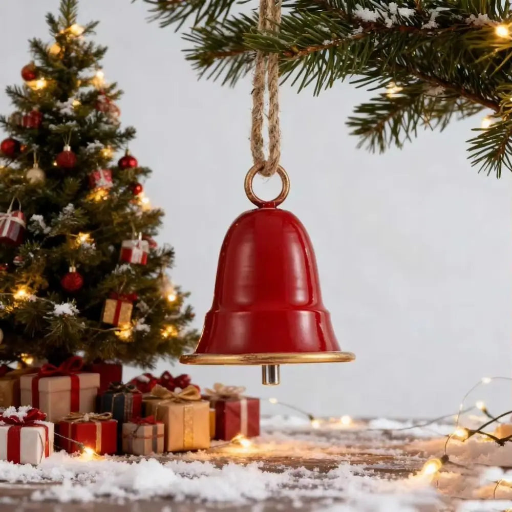 Christmas Bell Antique Style Xmas Tree Ornaments Handmade Metal Hanging Bells