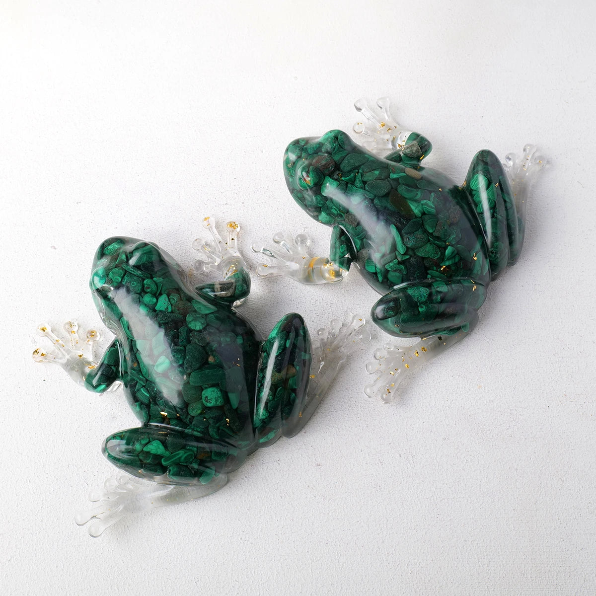 One Natural Malachite Rough Stone Frog Figurine