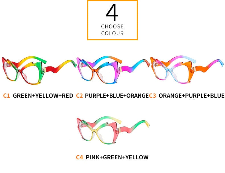 Blue Light Reading Glasses Butterfly Cat Eye Glasses Frame Clear Lens