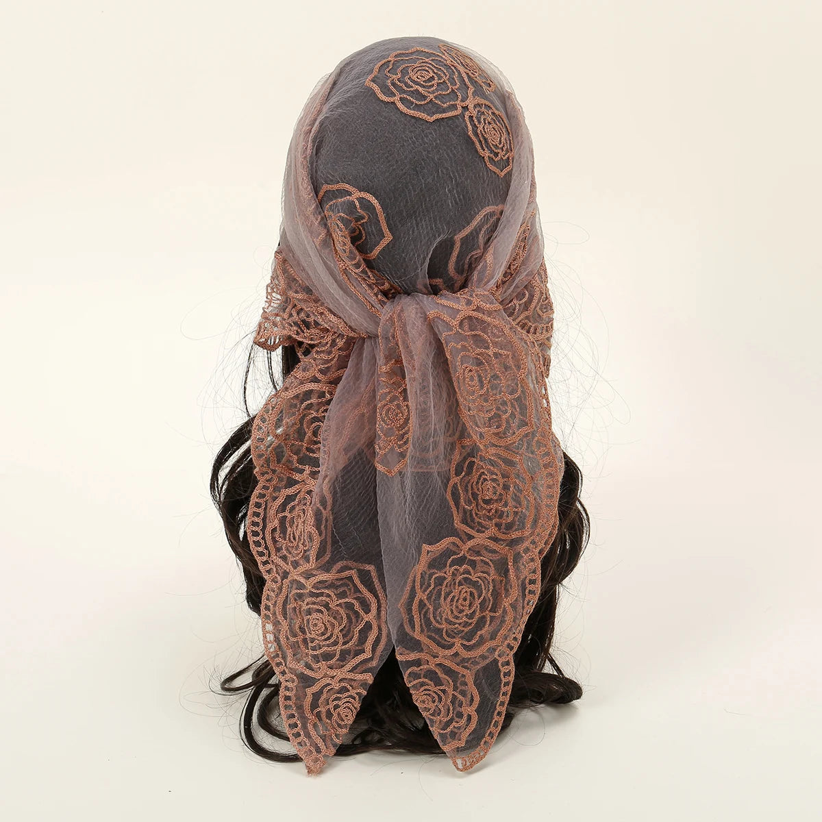 Lace Paisley Embroidered Square Bandana Scarf 23 Colours