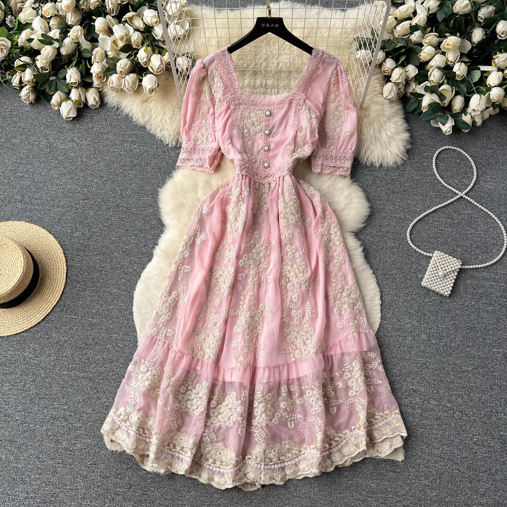 Lilou's Vintage French Inspired Lace Embroidery Sundress