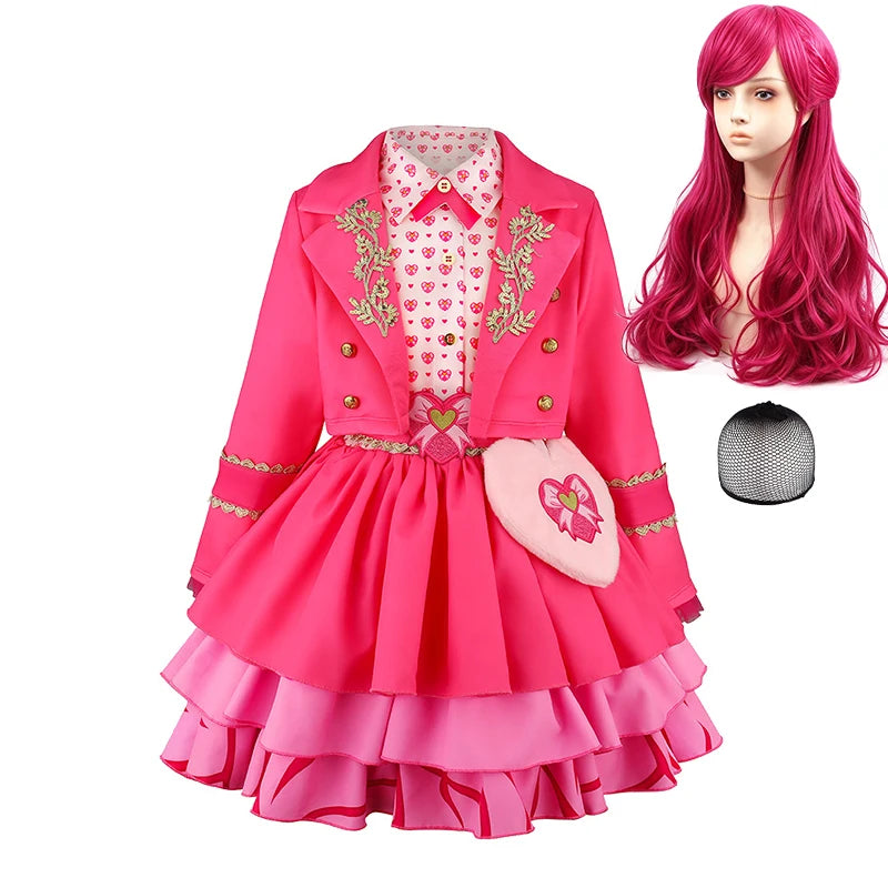 Descendants Cosplay Red Pink Chloe Kids Clothes Halloween Book Week Costumes