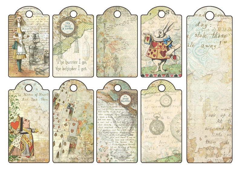 Vintage Alice In Wonderland Theme Scrapbooking Stickers