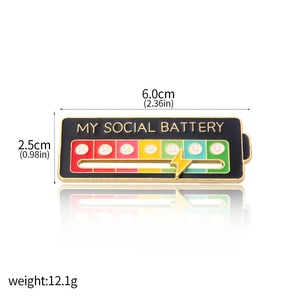 My Social Battery Lapel Pins Enamel Pin