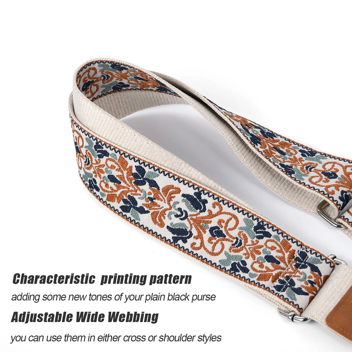 Boho Guitar Straps Embroidered Wide Handbag Luggage Straps