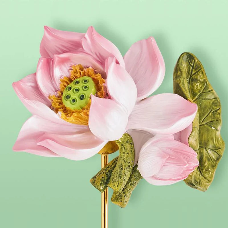 Handpainted Resin Flowers Hooks Rose Lotus Peach Blossom Hydrangea plus more