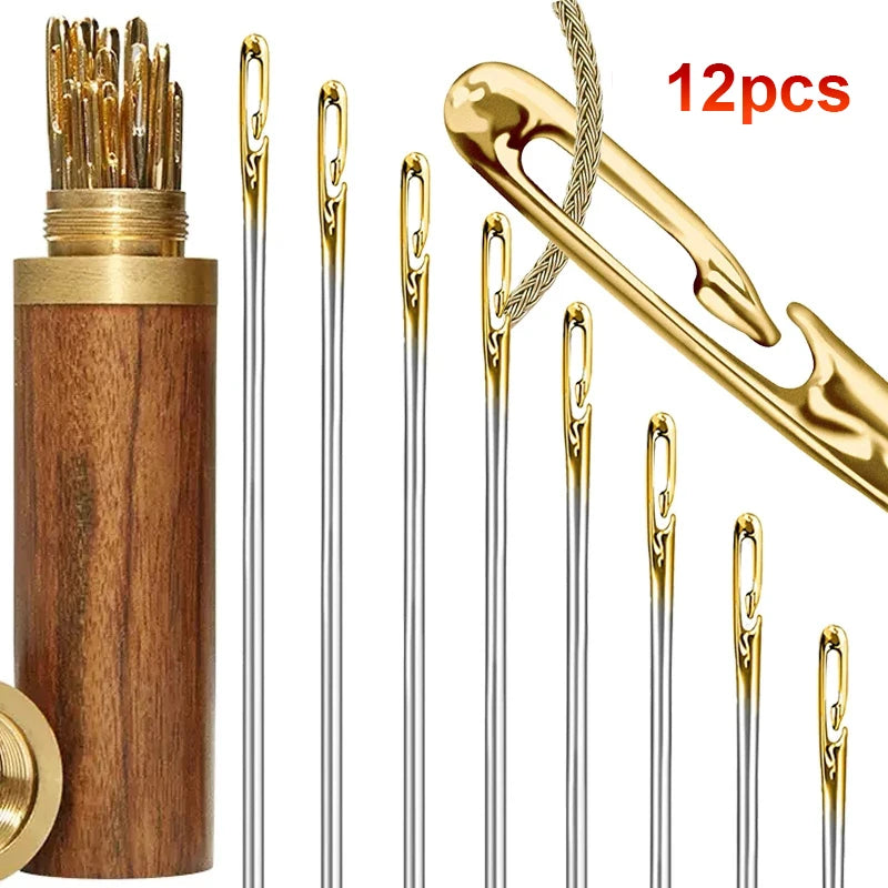 Easy Thread Needle Kit Stainless Steel Sewing DIY Tool