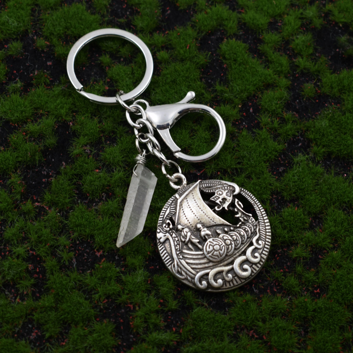 Celtic Viking Dragon Boat Keyring