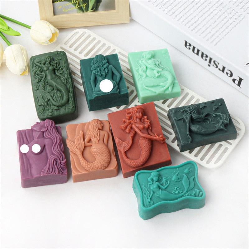 Mermaid Silicone Soap Moulds DIY Ocean Goddess Candle Resin Making Chocolate Mould