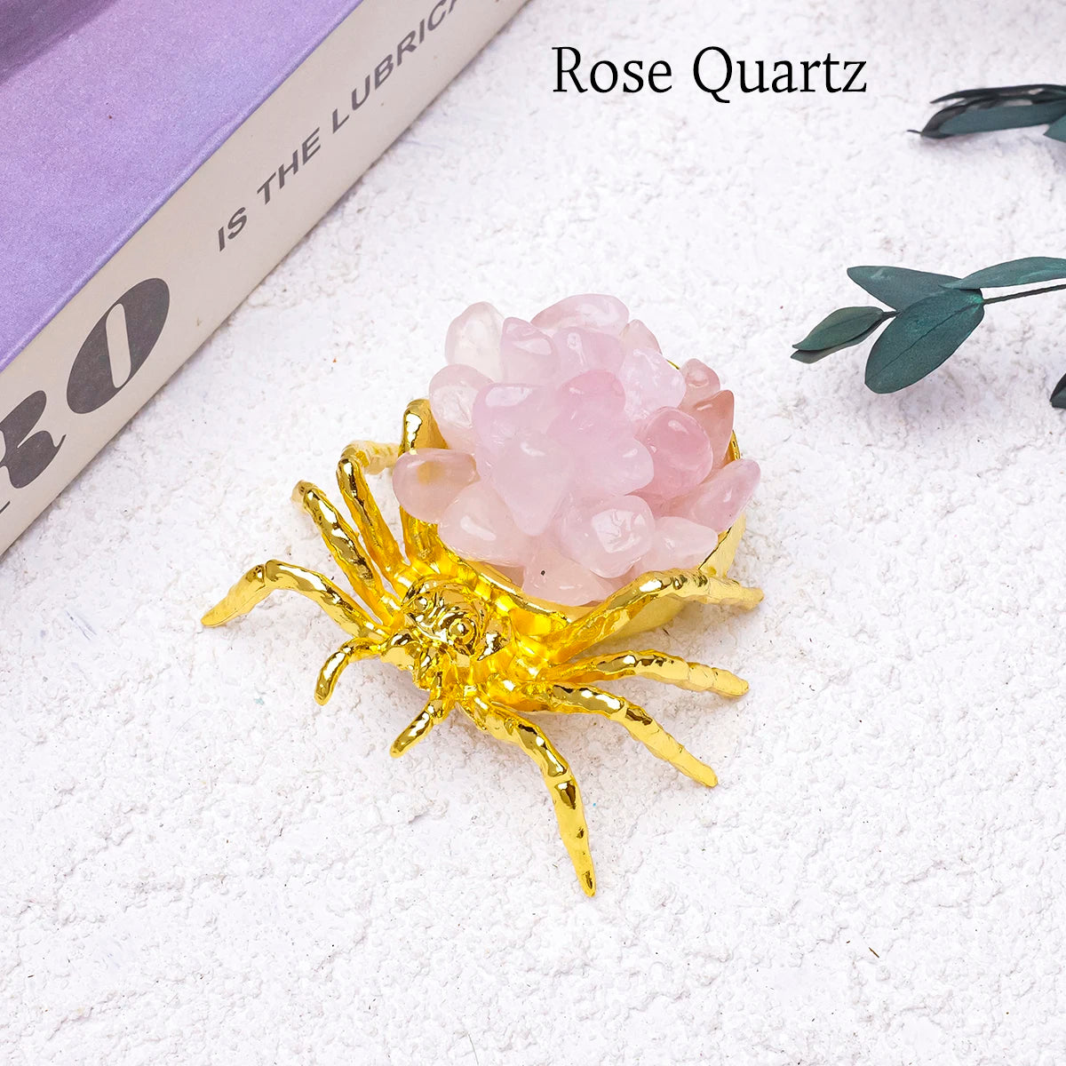 1pc Natural Crystal Spider Animal Desk Decor