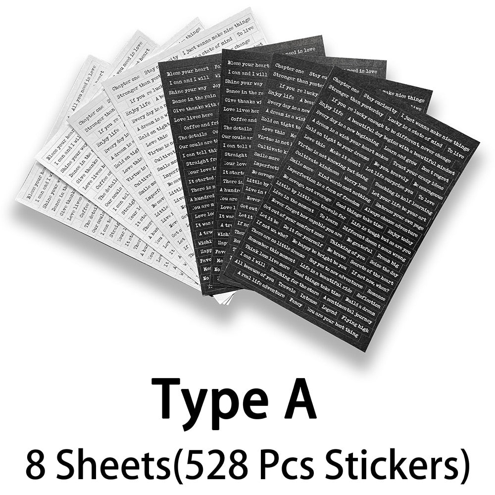 Prose Phrase Stickers Art Journalling Words Stickers Scrapbooking Material