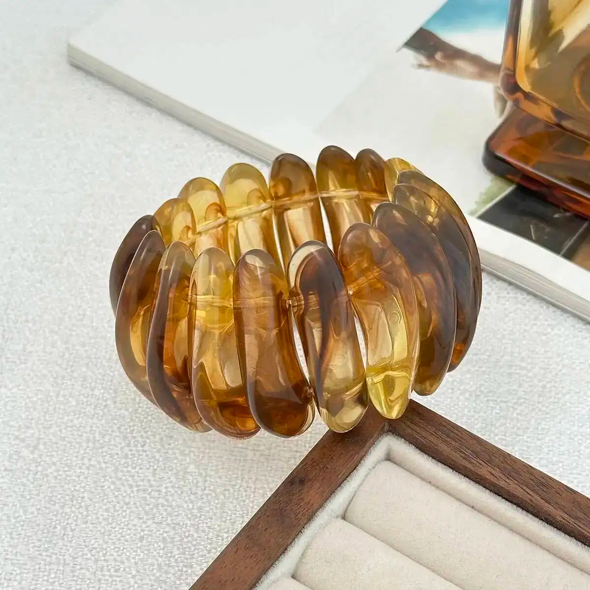 3 Styles Resin Acrylic Bangles Wide Bracelets