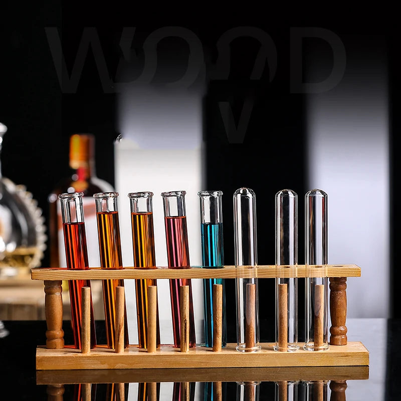 The Mad Scientist's Alchemy Bamboo Test Tube Holder Rack