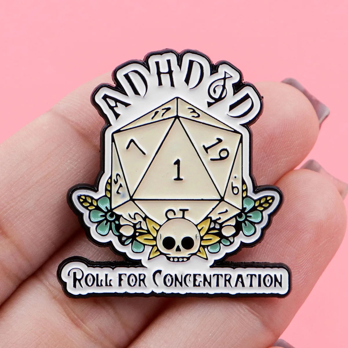 ADHD Awareness Enamel Pins Roll the Dice Badge Lapel Pin