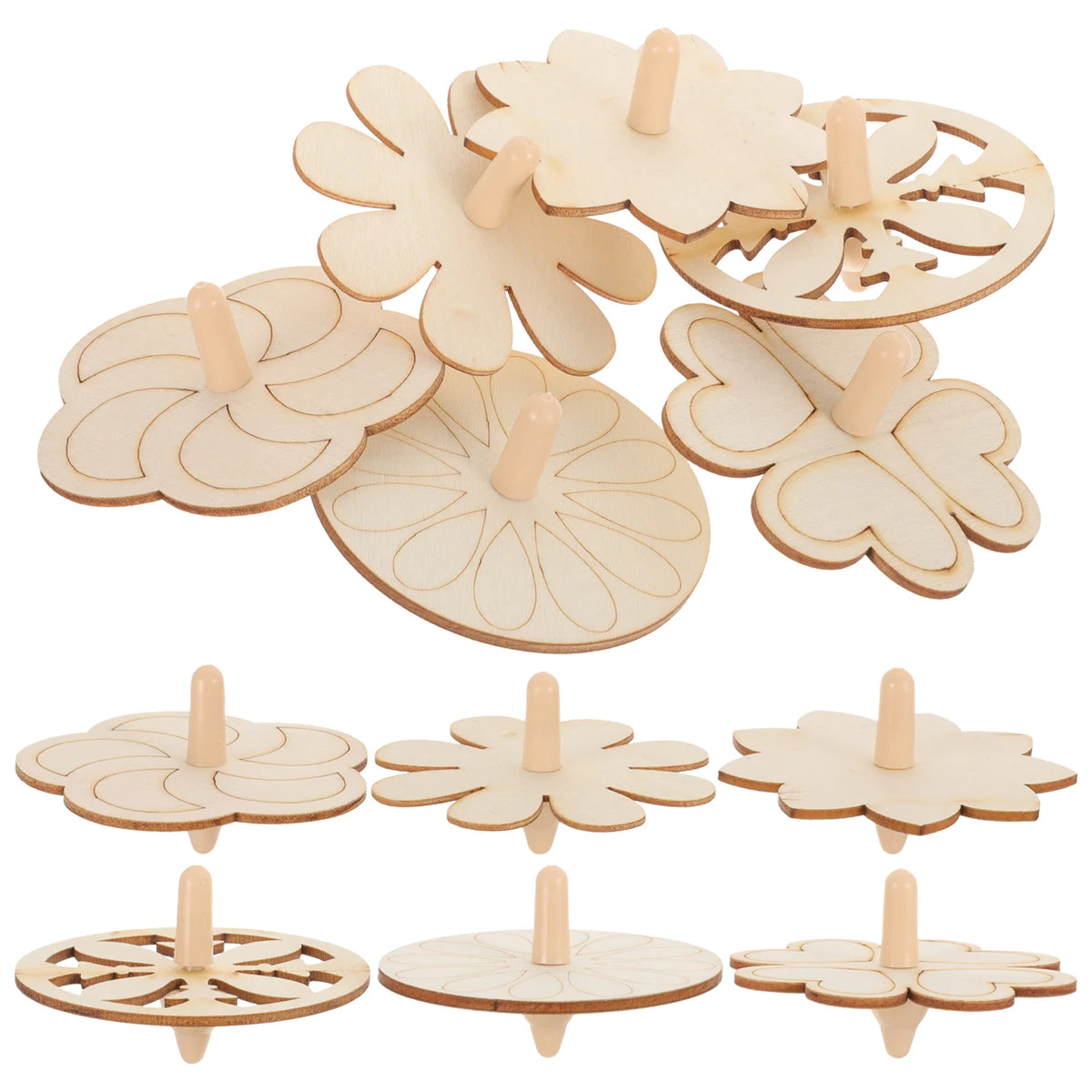 12 DIY Gyro Toys Wooden Spinning Tops Kids Craft Project