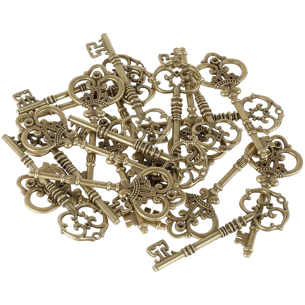 Twenty Large Skeleton Keys Antique Bronze Vintage Key Charms DIY Handmade Craft
