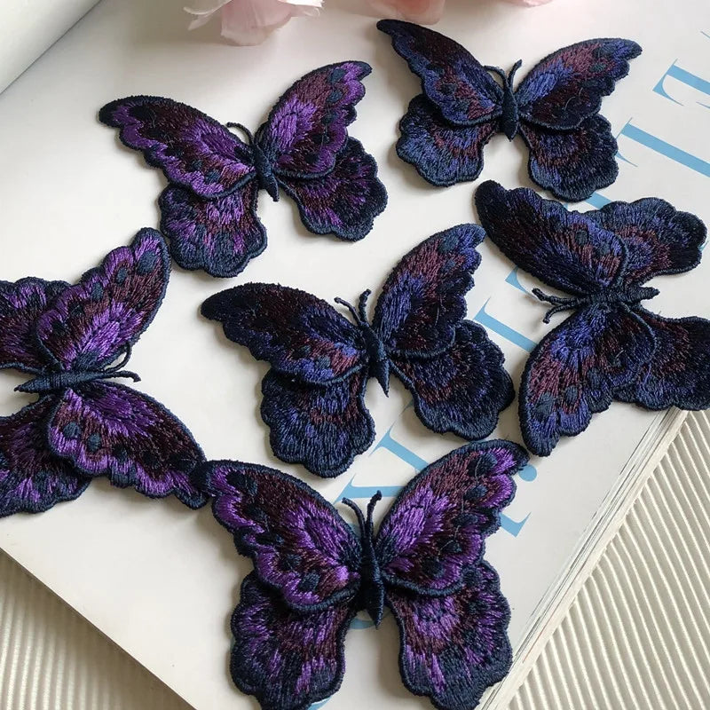 3Pcs Butterfly Embroidered Patches Appliqué Sewing DIY Crafts