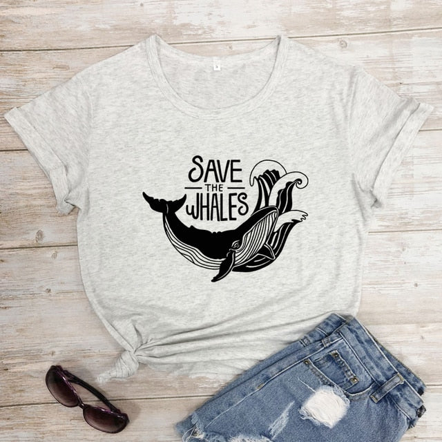 Save The Whales Cotton T-shirt