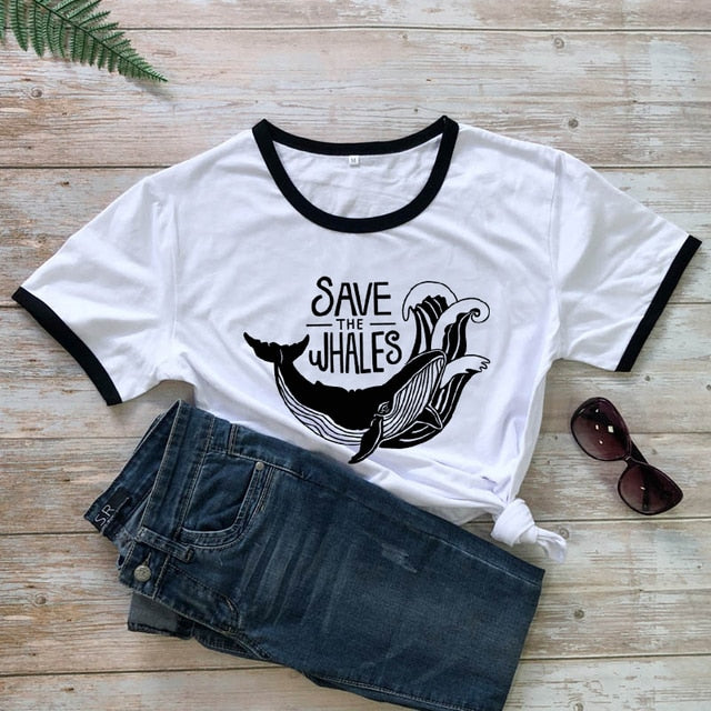 Save The Whales Cotton T-shirt