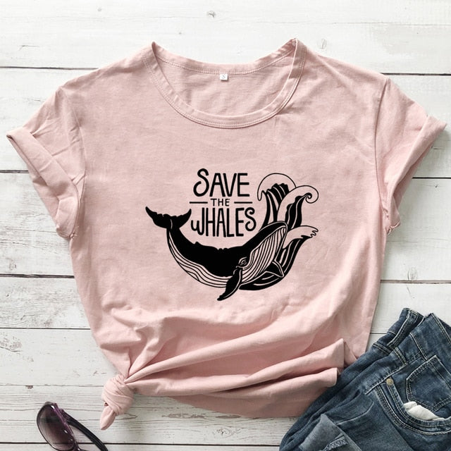 Save The Whales Cotton T-shirt
