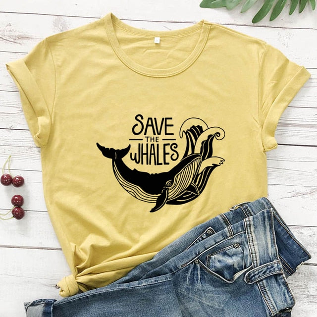 Save The Whales Cotton T-shirt