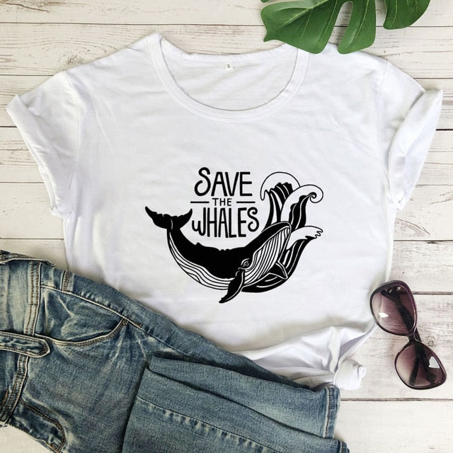 Save The Whales Cotton T-shirt