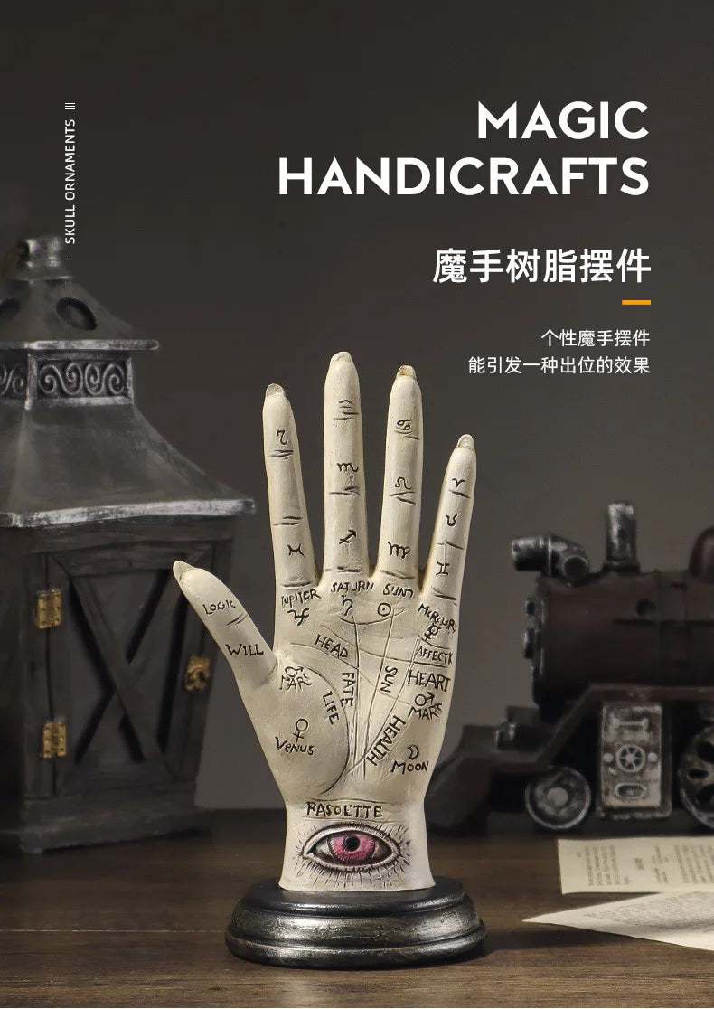 Hand of God Palmistry Statue Devil's Hand Demonic Figurine Halloween Decorations Dark Academia Home Decor