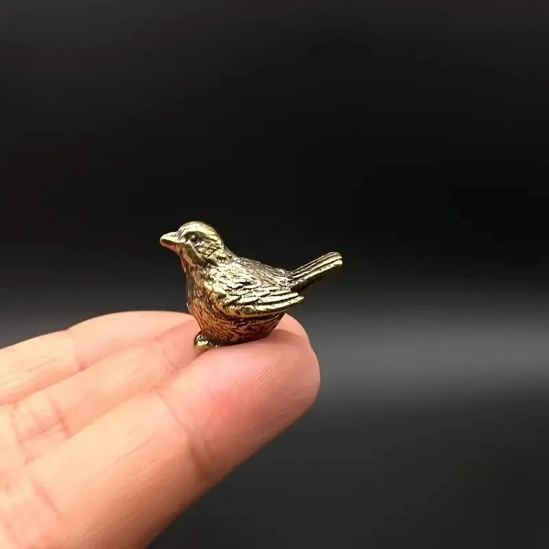 Mini Brass Sparrow Figurine Tea Pet