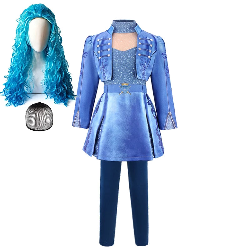 Descendants Cosplay Red Pink Chloe Kids Clothes Halloween Book Week Costumes