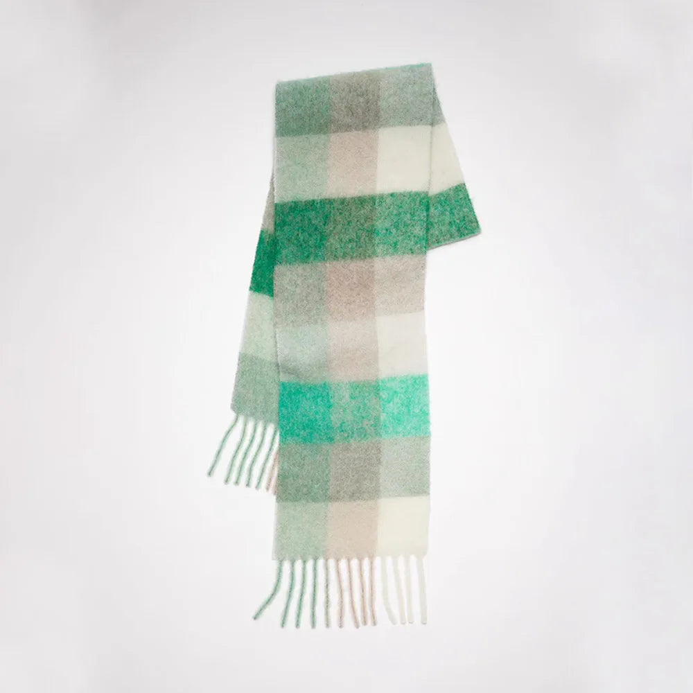 Colour Blocks Autumn Winter Plaid Scarves Imitation Cashmere Mohair