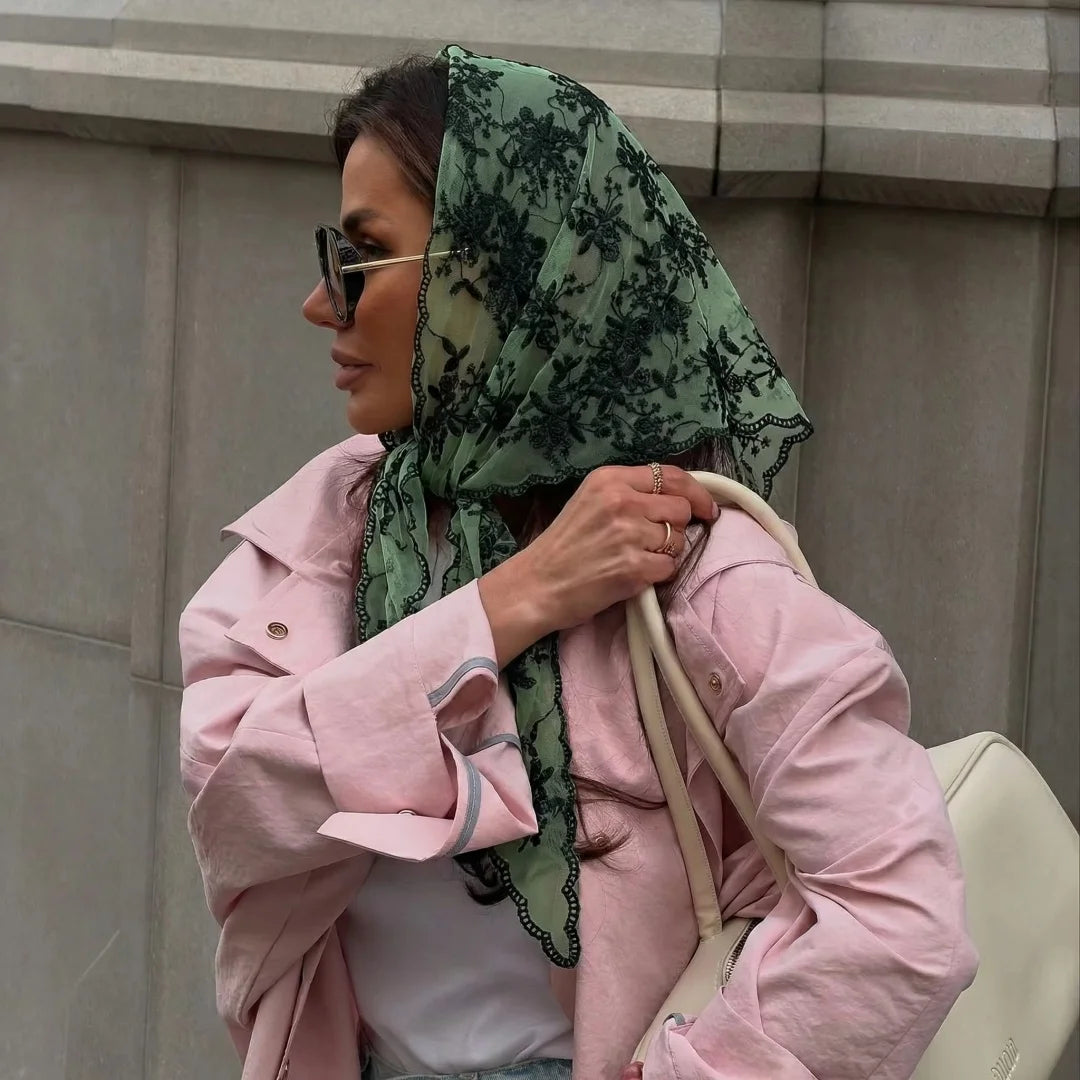 Triangle Lace Scarf Bandana Neckerchief Hair Scarves