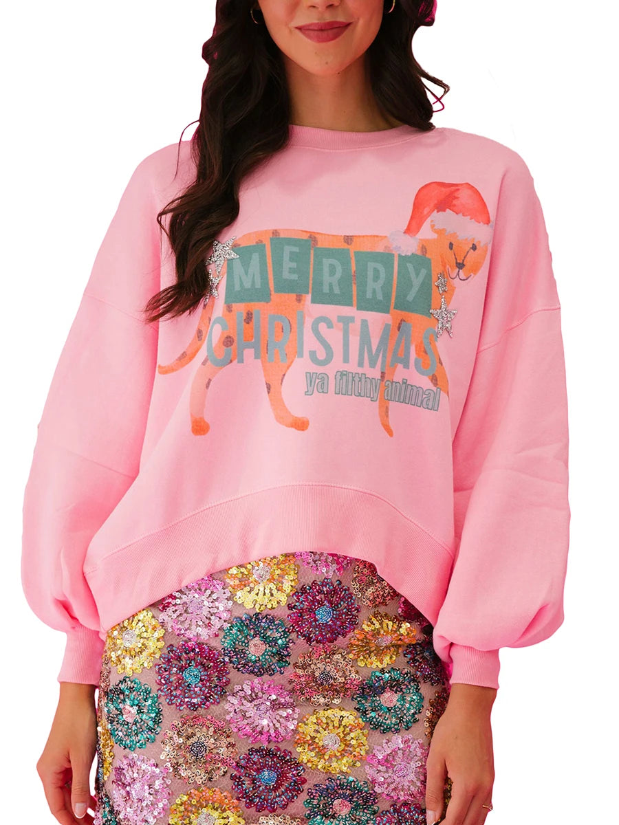 Better Not Pout Sweatshirt Sparkly Rhinestone Christmas Sweater
