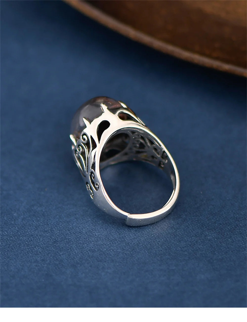 The Seeker of The Lost S925 Sterling Silver Ring Natural Ghost Crystal