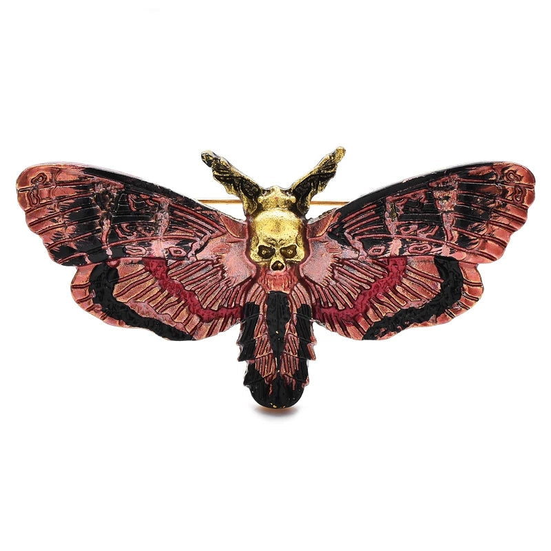 Enamel Death Moth Brooches Pins