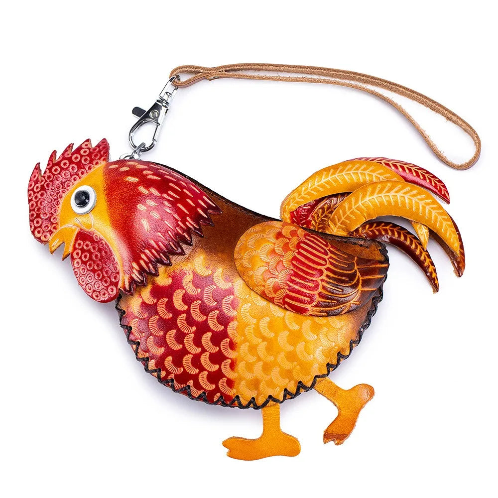 Genuine Leather Cute Coin Purses Handmade Animal Mini Cases