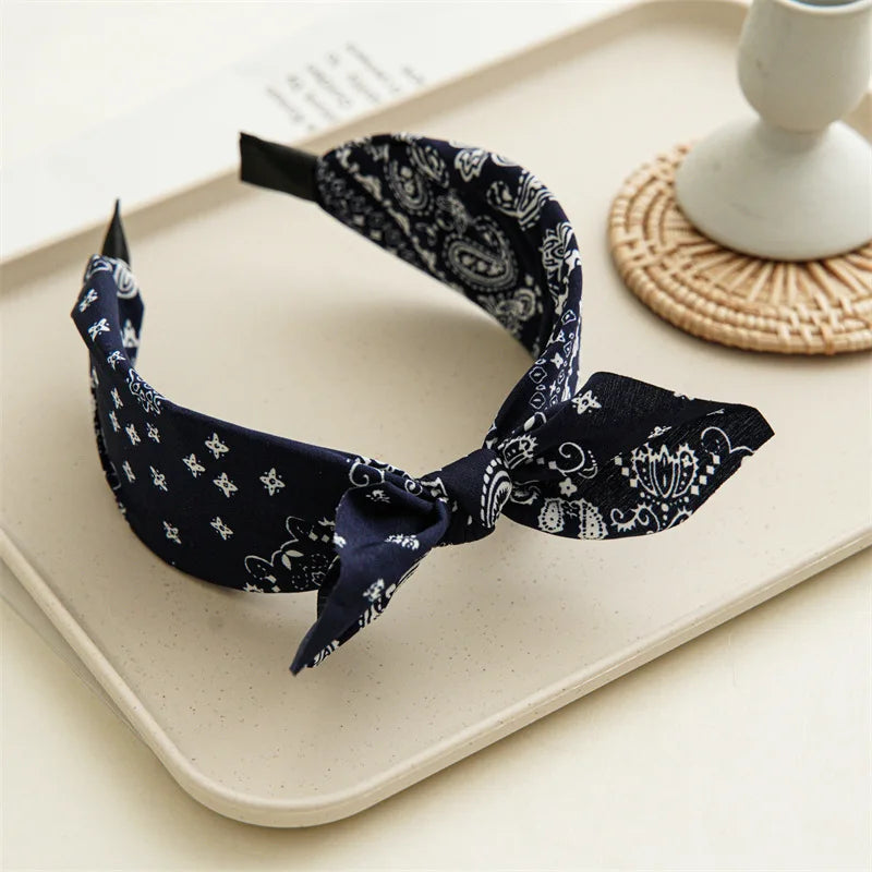 Paisley Bandana Top Knot Bow Headbands