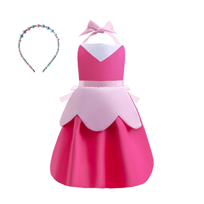Mother Daughter Matching Clothing Apron Dresses Women Girls Halloween Cosplay Children Princess Coveralls