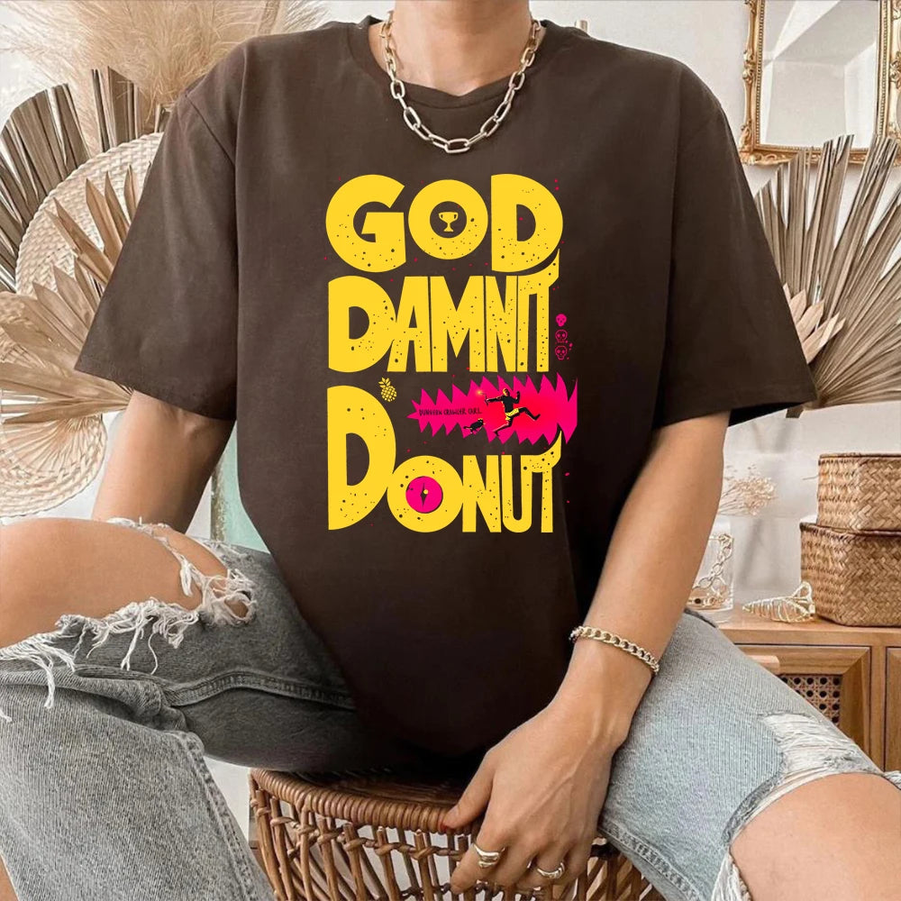 Dungeon Crawler Carl T-Shirt Goddamnit Donut Sci-Fi Book Lover Tee