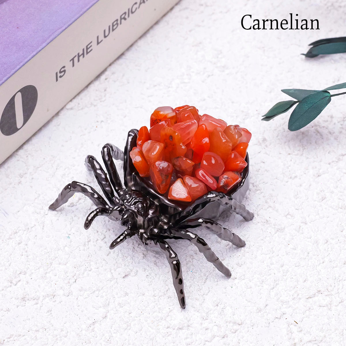 1pc Natural Crystal Spider Animal Desk Decor