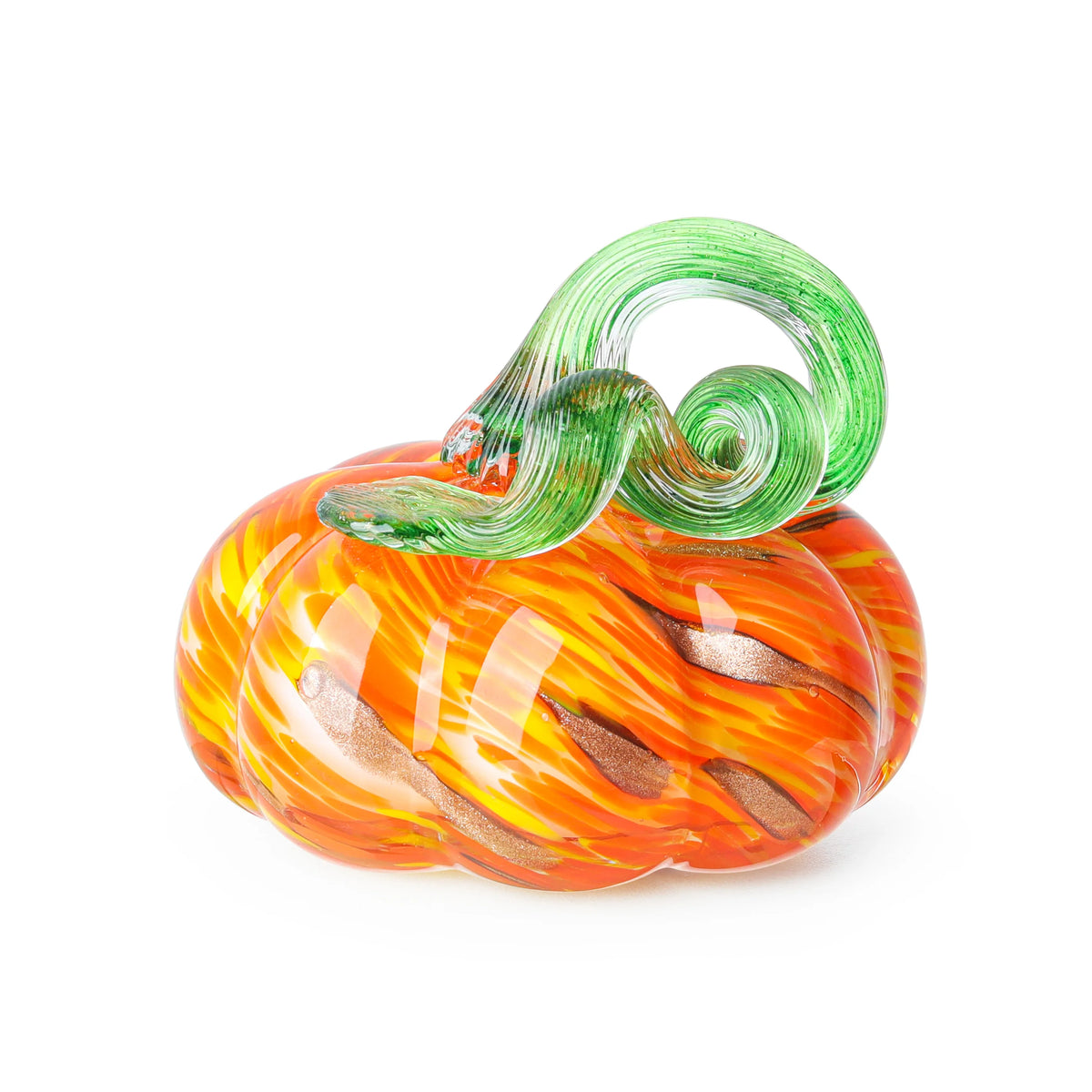 Handmade Blown Glass Pumpkin Ornament Fall & Harvest Thanksgiving Halloween Gift