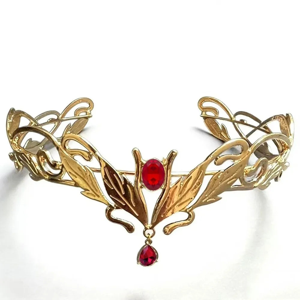 Elven Crown Forest Fae Diadems Forehead Jewellery